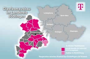 Deutsche Telekom AG: Telekom hält Tempo beim Glasfaserausbau im Landkreis Böblingen hoch