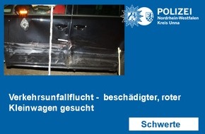 Kreispolizeibehörde Unna: POL-UN: Schwerte - Verkehrsunfallflucht
- beschädigter, roter Kleinwagen gesucht