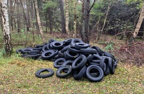 Polizeiinspektion Rotenburg: POL-ROW: ++ Altreifen im Wald entsorgt - Polizei bittet um Hinweise ++