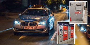 Bundespolizeidirektion München: Bundespolizeidirektion München: Automatenaufbruch scheitert / Fahrkartenautomat hält "Flex-Behandlung" stand