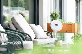 ecofort AG: Schwüle, schlaflose Nächte adé! Der ecoQ SilentAir Uno Standventilatoren bringt leise Erfrischung