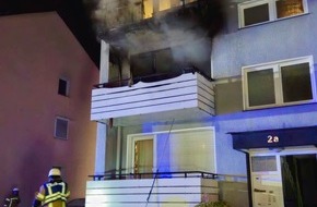 Feuerwehr Recklinghausen: FW-RE: Wohnungsbrand mit Menschenrettung - Wohnung in Vollbrand - eine Person schwer verletzt