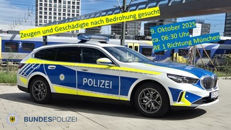 Bundespolizeidirektion München: Bundespolizeidirektion München: Bedrohung im Regionalexpress / Bundespolizei bittet Geschädigte und Zeugen um Hinweise