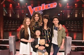 SAT.1: Mit den Beatles und "With A Little Help From My Friends": Nena, Larissa, Mark und Sasha eröffnen das "The Voice Kids"-Finale // James Blunt singt als Gast-Act