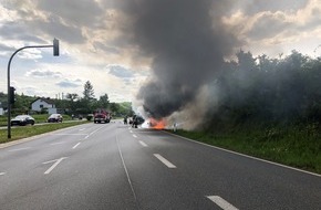 Polizeidirektion Bad Kreuznach: POL-PDKH: PKW auf der L 244 bei Bad Kreuznach brennt vollkommen aus