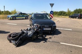 Polizeidirektion Landau: POL-PDLD: Offenbach - Motorradfahrer bei Unfall leicht verletzt