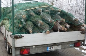 Kreispolizeibehörde Märkischer Kreis: POL-MK: Weihnachtsbaum-Transport nicht zu bremsen