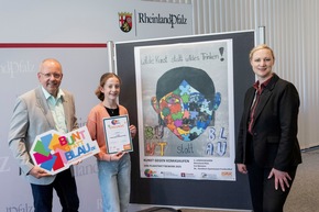 Fotos anbei: Rheinland-Pfalz: Schülerin aus Kirn gewinnt landesweiten Plakatwettbewerb gegen das Komatrinken