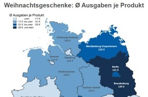 CHECK24 GmbH: Weihnachtsgeschenke: Brandenburger geben am meisten Geld aus