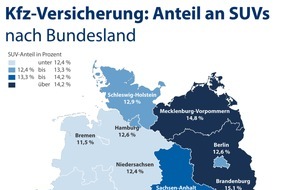 CHECK24 GmbH: Kfz-Versicherung: Die meisten SUV sind in Brandenburg unterwegs