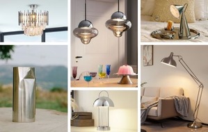 Lampenwelt GmbH: Glamour zum Einschalten: Moderne Metallic-Leuchten präsentiert von Lampenwelt.de