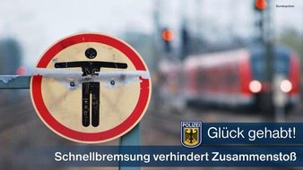 Bundespolizeidirektion München: Bundespolizeidirektion München: Betrunkener im Gleis - Schnellbremsung verhindert Zusammenstoß