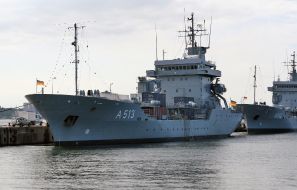Presse- und Informationszentrum Marine: Vom östlichen Mittelmeer zurück nach Kiel - Tender "Rhein" kehrt aus UN-Einsatz heim (BILD)