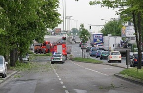 Feuerwehr Essen: FW-E: LKW fährt eine etwa 40 Jahre alte Kastanie an