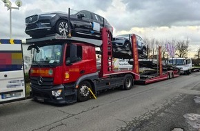 Polizeipräsidium Recklinghausen: POL-RE: Marl: Polizei verbietet Autotransporter die Weiterfahrt