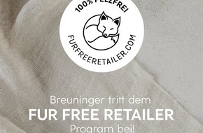 E.Breuninger GmbH & Co.: Verzicht auf Echtpelz: Sortimentsumstellung erfolgreich vollzogen / Breuninger tritt "Fur Free Retailer Program" bei