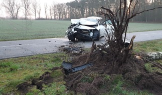 Polizeiinspektion Verden / Osterholz: POL-VER: Einbruch in Firma + Polizei sucht Zeugen + Mit Baum kollidiert + Missachtung eines Stoppschilds + Unter Drogeneinfluss und ohne Führerschein Unfall verursacht + Transporter überladen + ...