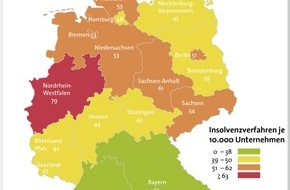 CRIF GmbH: Statistik legt erstmals wieder zu: 1,8 Prozent mehr Firmeninsolvenzen im ersten Halbjahr (BILD)