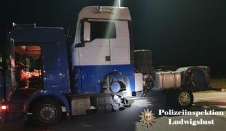 Polizeiinspektion Ludwigslust: POL-LWL: Ladung völlig unzureichend gesichert- Polizei untersagt Weiterfahrt