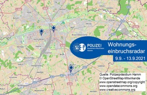 Polizeipräsidium Hamm: POL-HAM: Wohnungseinbruchsradar Hamm für die Woche 13.09.2021 bis 19.09.2021