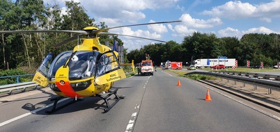 Feuerwehr Schwelm: FW-EN: Schwerer Verkehrsunfall im Autobahnkreuz Wuppertal Nord