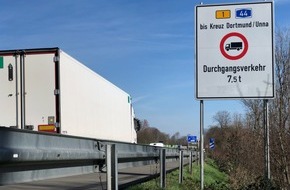 Polizei Dortmund: POL-DO: Fahrverbot auf der Bundesstraße 1 in Dortmund: Polizei kündigt Kontrollen an
