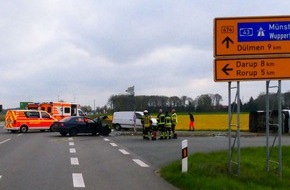 Polizei Coesfeld: POL-COE: Coesfeld, B474/ Autos kollidieren