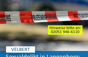 Polizei Mettmann: POL-ME: Sexualdelikt in Velbert-Langenberg: Polizei ermittelt - Velbert - 2501108