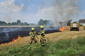 Freiwillige Feuerwehr Bad Oeynhausen: FW Bad Oeynhausen: Feuer auf Stoppelfeld in Eidinghausen