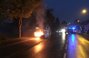 Polizeiinspektion Nienburg / Schaumburg: POL-NI: Nienburg-Brennender Pkw auf der Verdener Landstraße