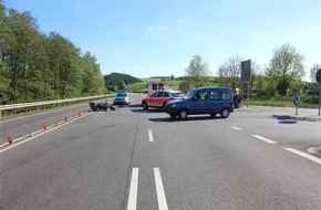 Polizeipräsidium Trier: POL-PPTR: Verkehrsunfall mit schwerverletztem Motorradfahrer