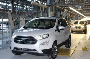 Ford-Werke GmbH: Ford startet Produktion des neuen Ford EcoSport in Rumänien - wachsende Kundennachfrage in Europa