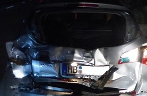 Polizeiinspektion Cuxhaven: POL-CUX: Lkw-Fahrer fährt auf Opel auf - 41-Jähriger leicht verletzt