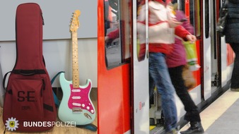 Bundespolizeidirektion München: Bundespolizeidirektion München: Vermisste E-Gitarre wieder da - Ehrliche Finderin gibt Musikinstrument ab