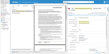 DMSFACTORY GmbH: Metadaten und Dokumente gleichzeitig betrachten im M-Files ECM mit neuem Previewer von DMSFACTORY