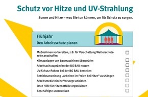 BG BAU Berufsgenossenschaft der Bauwirtschaft: Hitze und Arbeiten auf dem Bau: Was tun, wenn es heiß wird?