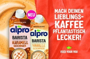 Danone DACH: Alpro zelebriert pflanzlichen Kaffeegenuss mit neuen Barista-Produkten und umfassender Kampagne / "Mach deinen Kaffee pflantastisch lecker!"