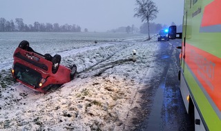 POL-STD: Wintereinbruch auf den Straßen im Landkreis Stade - mehrere Unfälle am frühen Morgen - nur leicht verletzte Personen