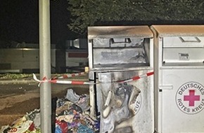 Polizei Mettmann: POL-ME: Altkleider-Container brannte - Wülfrath - 2209111