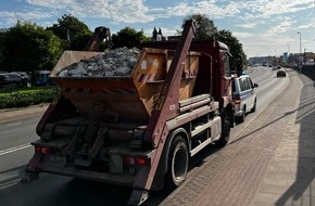 Polizei Bielefeld: POL-BI: Ungesicherte Ladung: Gefahr durch Steinbrocken