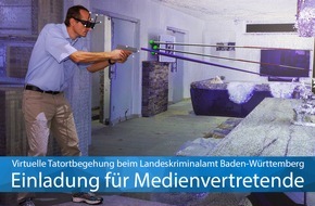 Landeskriminalamt Baden-Württemberg: LKA-BW: Einladung für Medienvertretende: Das Landeskriminalamt Baden-Württemberg ermöglicht eine virtuelle Tatortbegehung