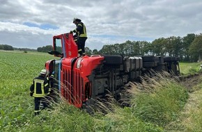 Kreisfeuerwehr Rotenburg (W&uuml;mme): FW-ROW: Lkw-Unfall auf der L130
