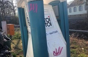 Polizeidirektion Kaiserslautern: POL-PDKL: Dixi-Klo beim Testzentrum beschädigt