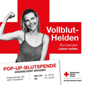 PopUp-Blutspende in den Düsseldorf Arcaden - DRK-Blutspendedienst setzt neues Konzept in Düsseldorf um