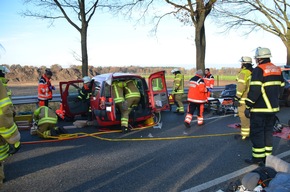 POL-STD: Zwei Autoinsassen bei Unfall auf der Bundesstraße 74 zum Teil schwer verletzt