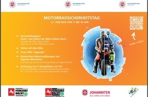 Polizeiinspektion Göttingen: POL-GÖ: Gemeinsame Pressemitteilung der Polizeiinspektionen Göttingen und Northeim sowie der Polizeidirektion Göttingen anlässlich des "Motorradsicherheitstages" am 21. Juni 2025 in Osterode am Harz