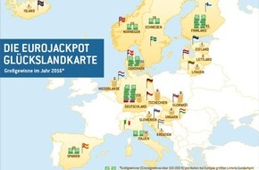 Eurojackpot: Jahresrückblick 2016: Ein deutsches Jackpot-Jahr / Gewinner und Rekorde: alle 12 Tage ein neuer Eurojackpot-Millionär in Europa