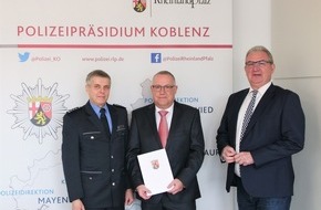 Polizeipräsidium Koblenz: POL-PPKO: Führungswechsel bei der Polizeiinspektion St. Goarshausen Wolfgang Best geht in den Ruhestand, Michael Müllers übernimmt das Ruder an der Loreley