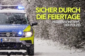 Polizeipräsidium Südhessen: POL-DA: Südhessen: Sicher durch die Weihnachtszeit / Präventionstipps der Polizei
