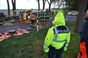 Polizeiinspektion Stade: POL-STD: Zwei Schwerverletzte bei Unfall auf Landesstraße 124 in der Gemarkung Harsefeld